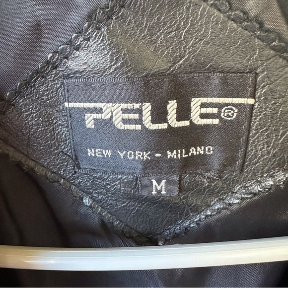 Pelle Vintage Black Leather Longline Button Down Jacket Coat - Picture 8 of 12